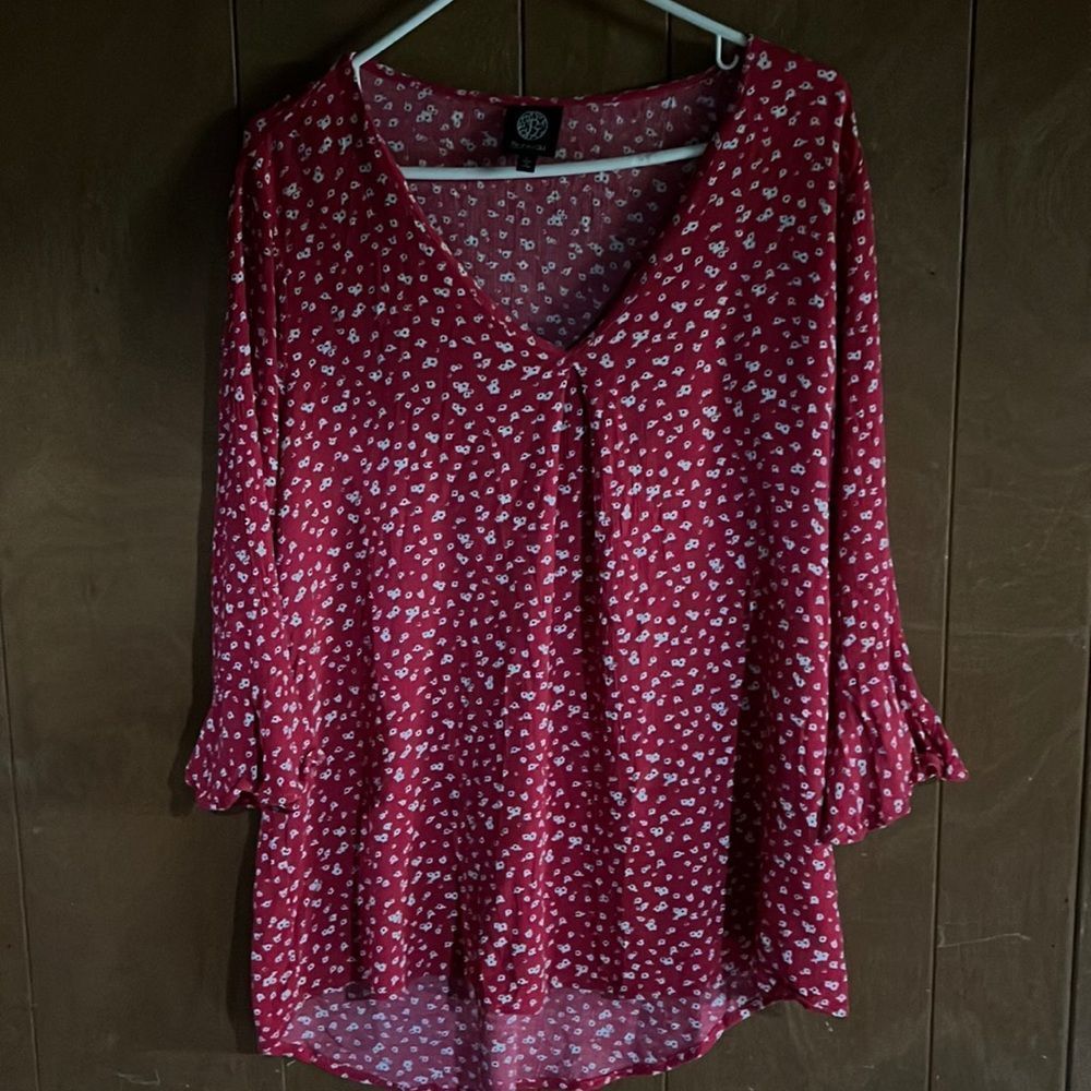 Bobeau Womens 3/4 Sleeve Blouse Size L